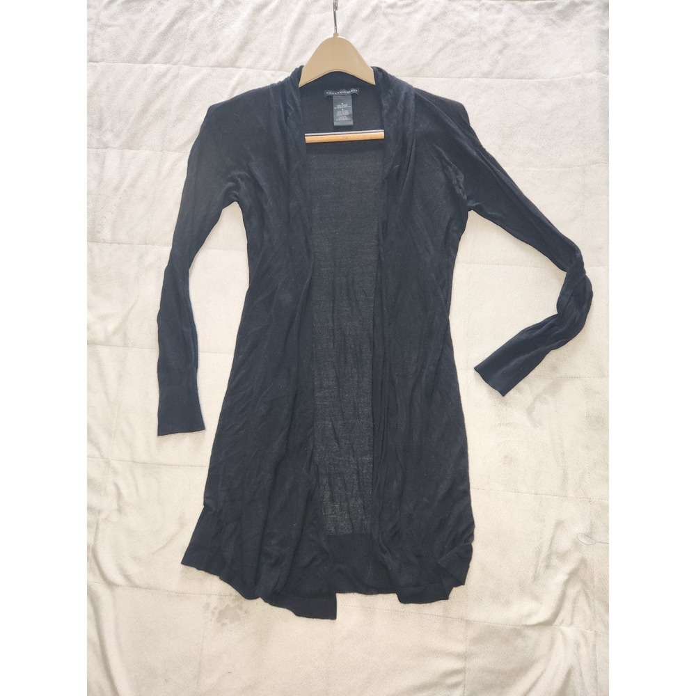 Black Grace Elements Open Front Long Sleeve Duster Cardigan Sweater Small